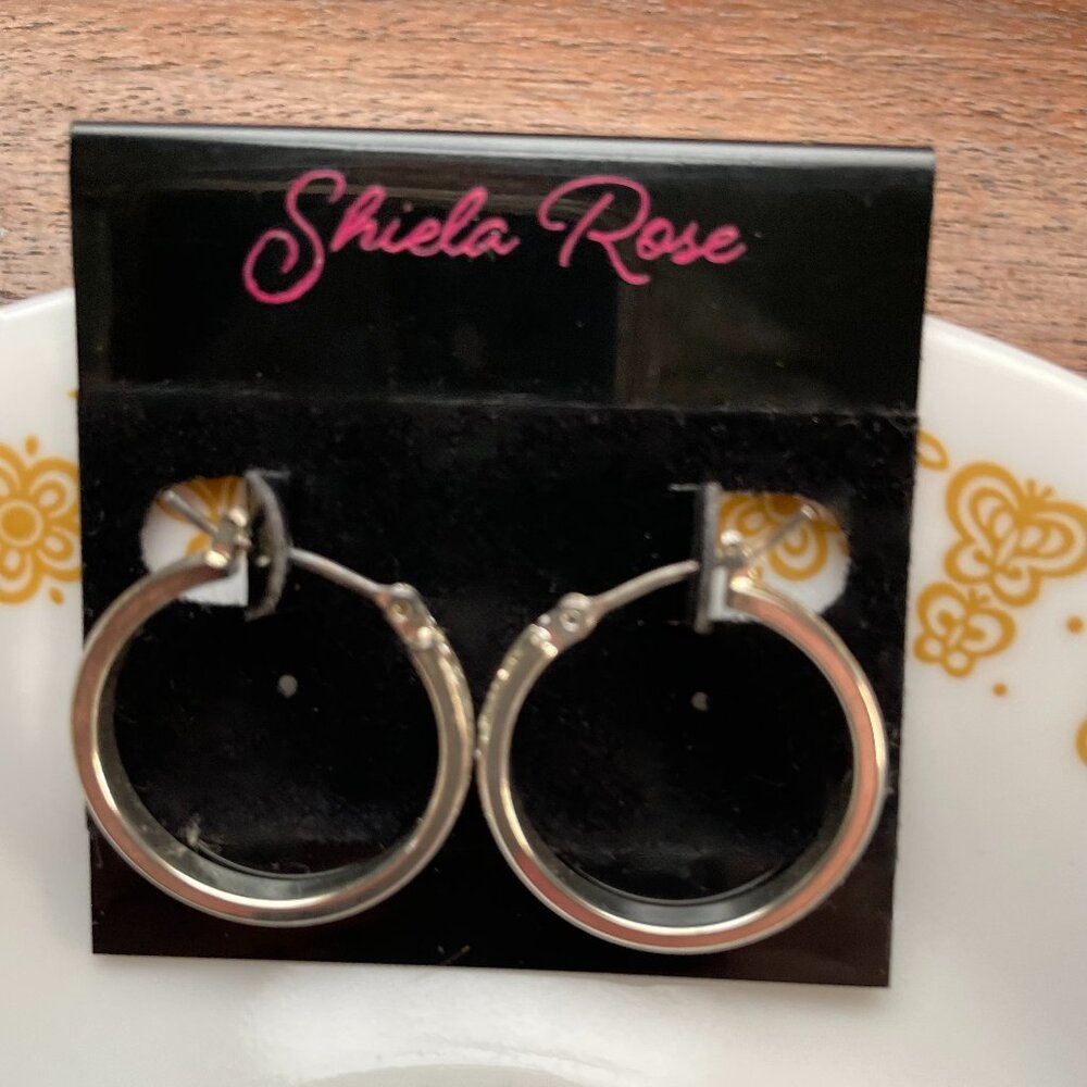 Bundle 3 for $12.  Shiela Rose Silver Hoops